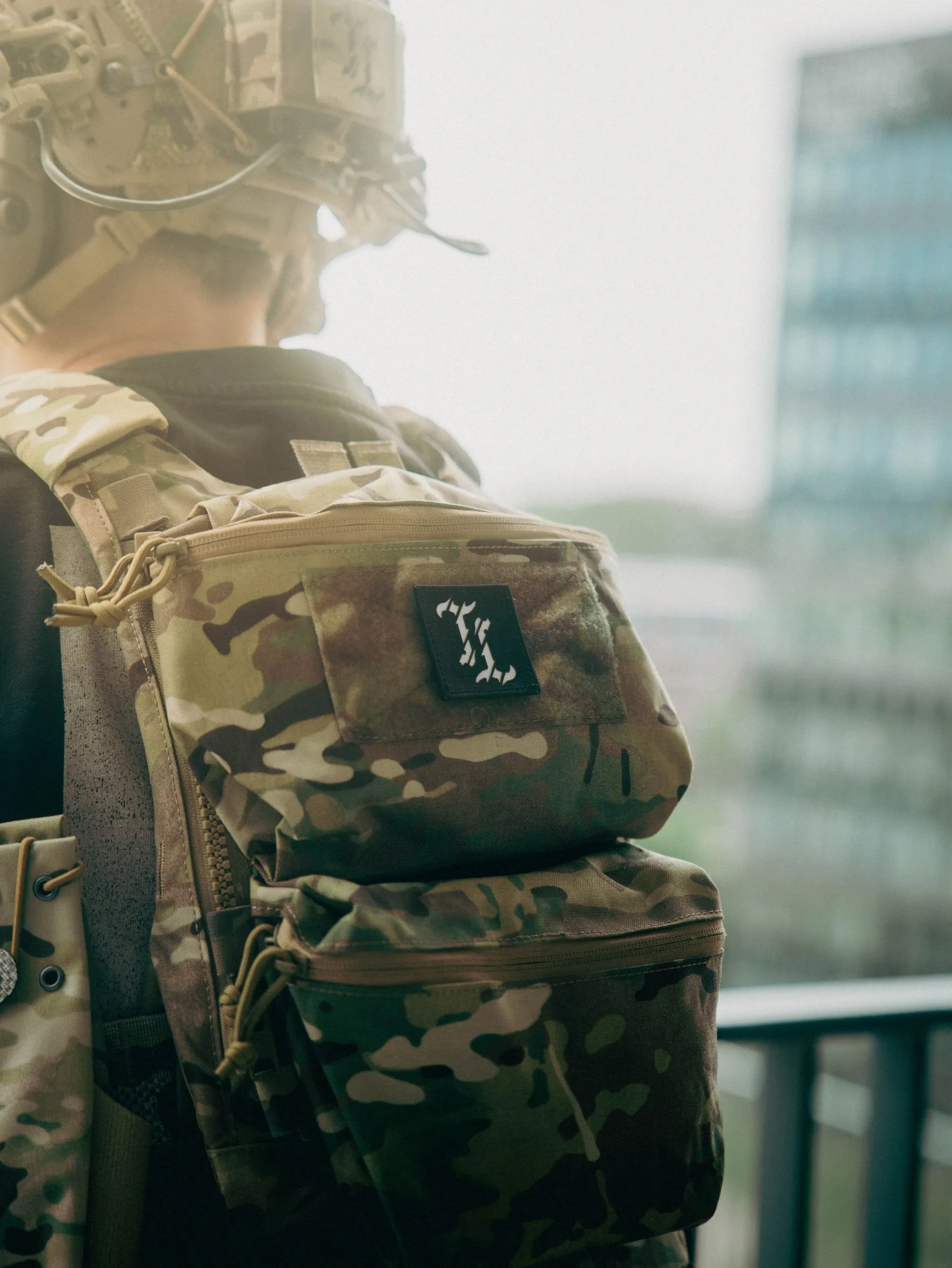 The Trace patch with bold T logo's made for on velcro surface