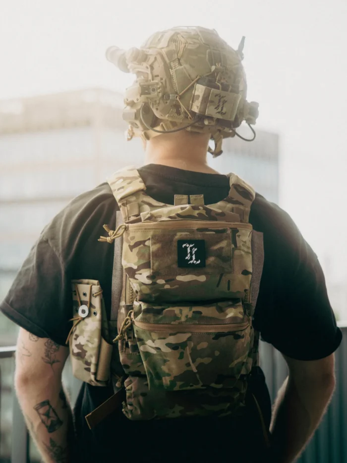 The Trace patch with bold T logo's made for on velcro surface