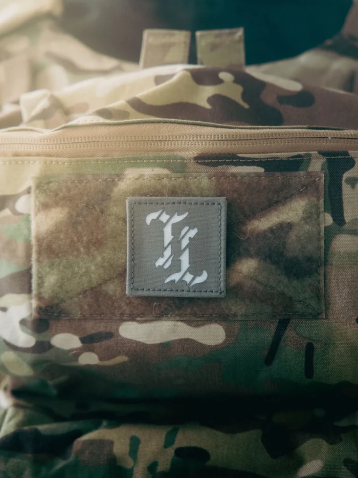 The Trace patch with bold T logo's made for on velcro surface