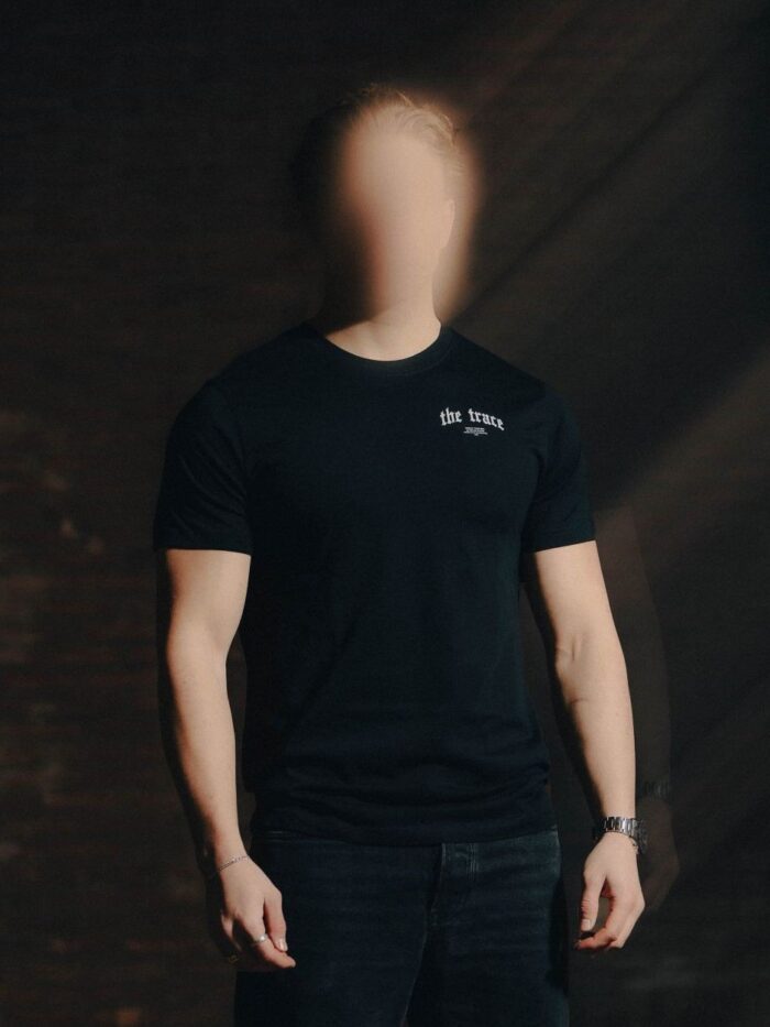 Black T-shirt from The Trace Premium collection with clean, minimalist design