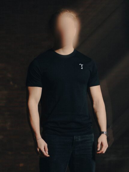 Black T-shirt from The Trace Premium collection with clean, minimalist design