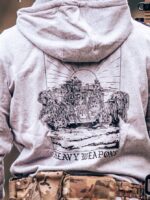 Hoodie featuring design of a heavy weapons platoon with two vehicles and a mounted .50 caliber gun