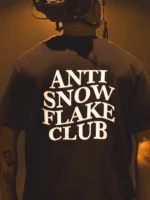 the trace apparel collection featuring a text saying anti snow flake club