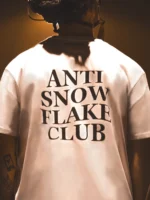 the trace apparel collection featuring a text saying anti snow flake club