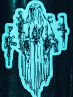 the trace halloween collection featuring a ghost with hovering weapons around him