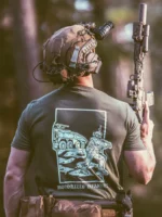 the trace apparel collection featuring guys fighting alongside a military boxer vehicle