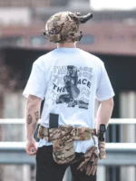 the trace apparel collection featuring one of their cool designs showcasing a woman with military helmet