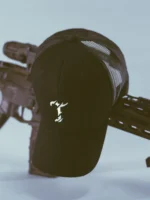 The Trace military trucker cap with embroidered logo and mesh back