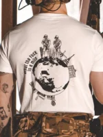 the trace apparel collection featuring 2 operators standing on europe and watching america saying wtf is a mile