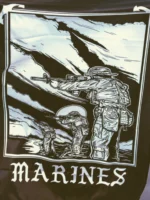 the trace apparel collection featuring marines standing partly in the water
