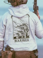 the trace apparel collection featuring marines standing partly in the water