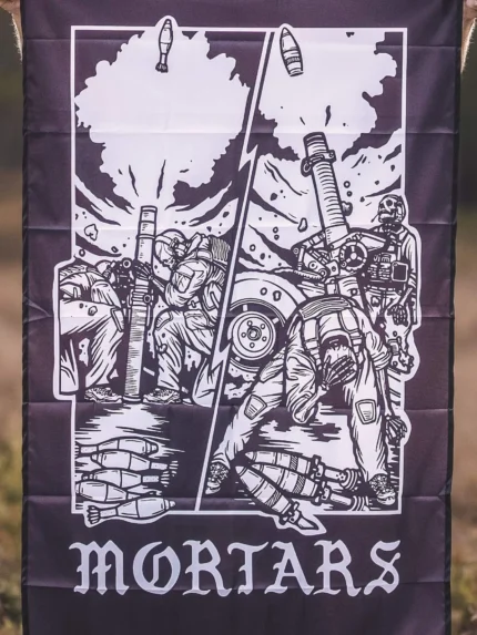 the trace apparel collection featuring guys firing a 81mm mortar and a 120mm mortar