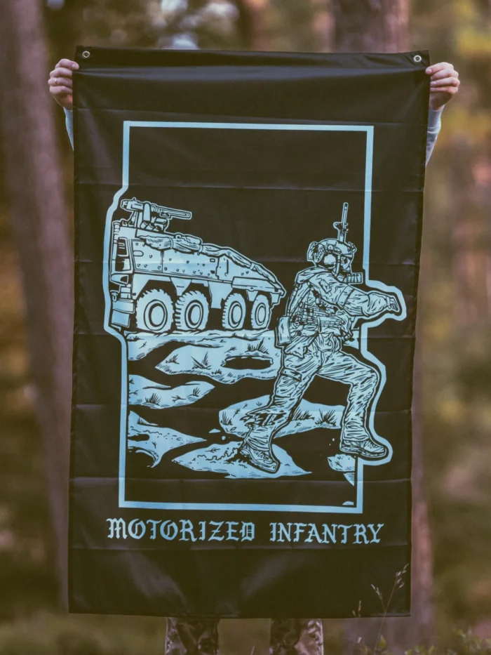 the trace apparel collection featuring guys fighting alongside a military boxer vehicle