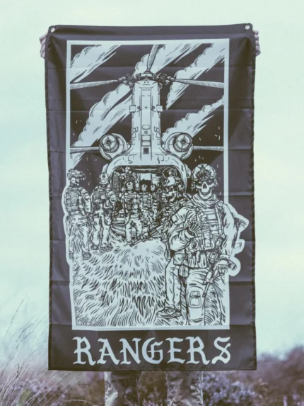 the trace apparel collection featuring rangers boarding a chinook