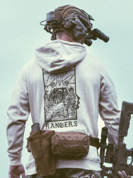 the trace apparel collection featuring rangers boarding a chinook