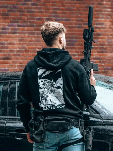 the trace apparel collection featuring a group of operators protecting a vip