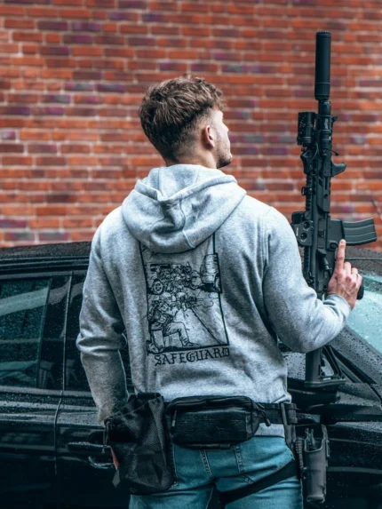 the trace apparel collection featuring a group of operators protecting a vip