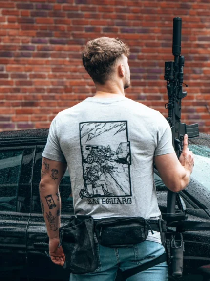 the trace apparel collection featuring a group of operators protecting a vip