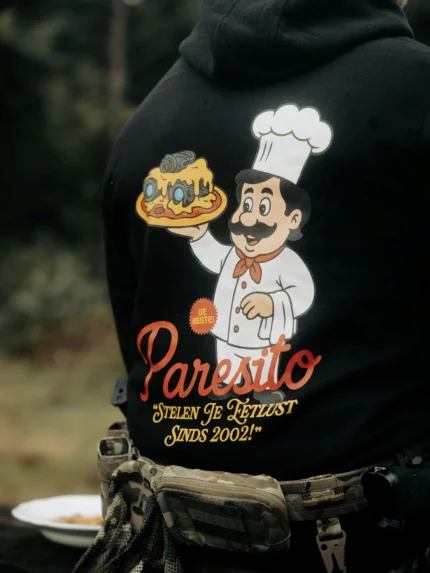 the trace hoodie featuring a design with military food